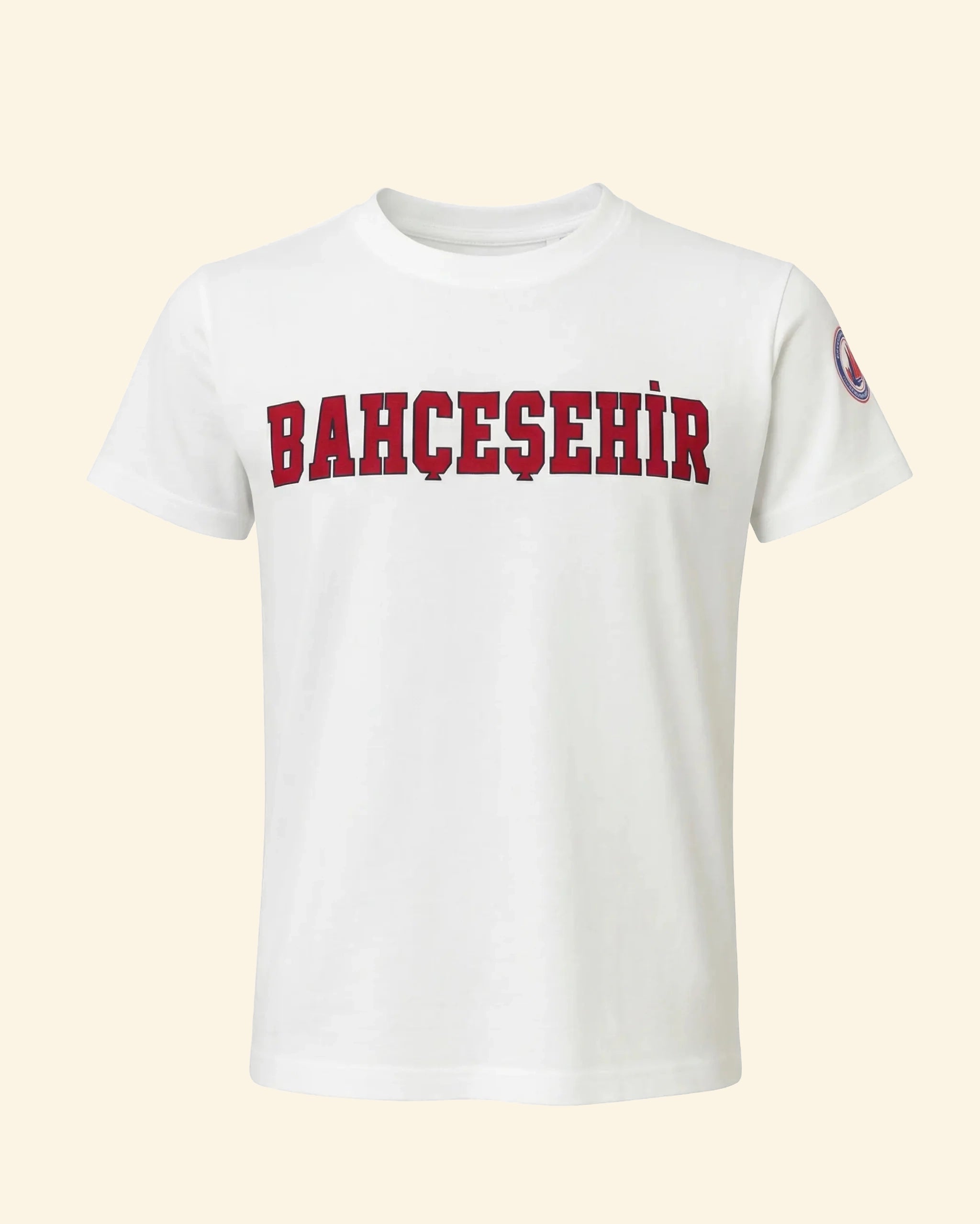 Bahçeşehir Kırmızı Logolu Beyaz T-Shirt
