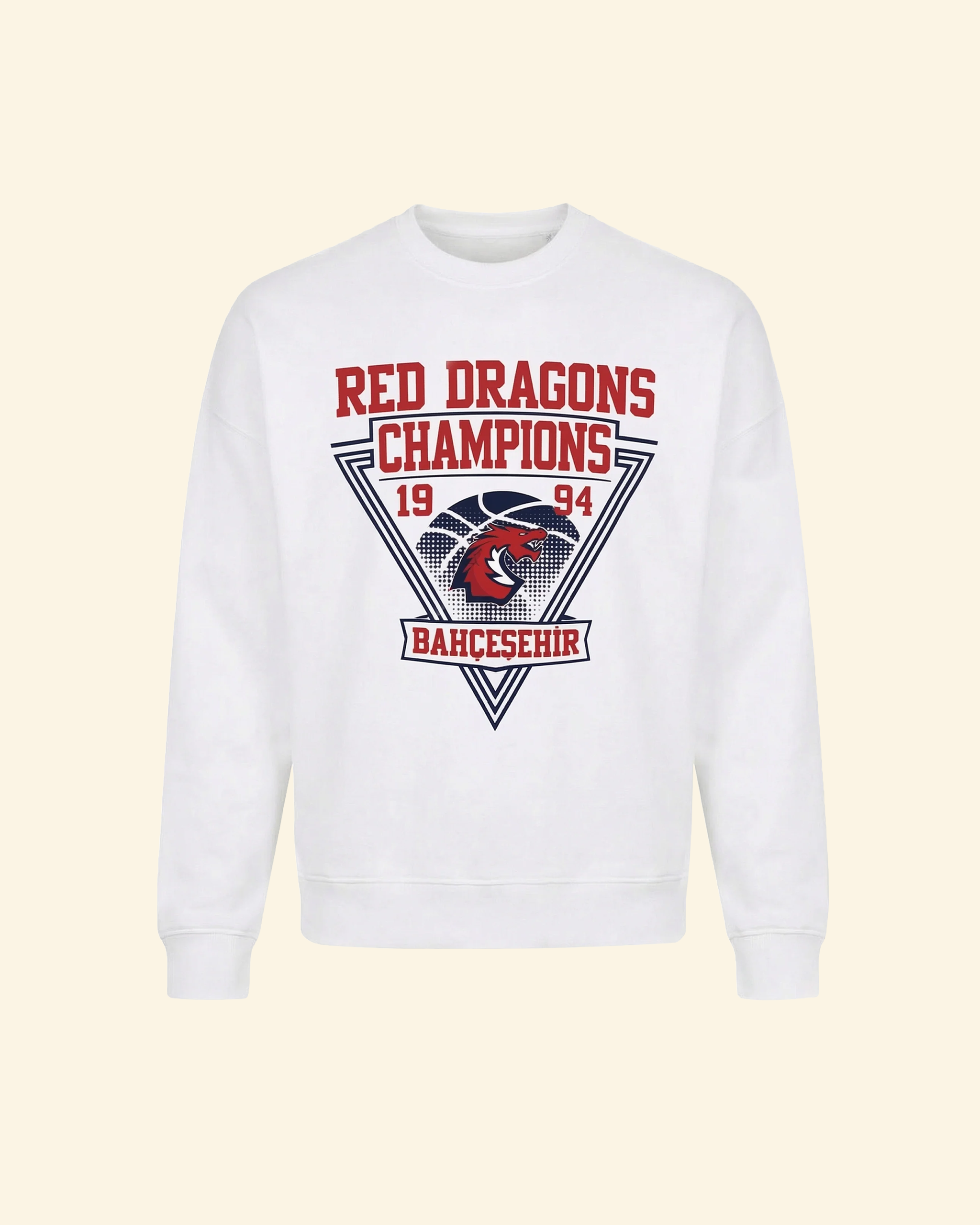 Bahçeşehir Red Dragons Beyaz Sweatshirt