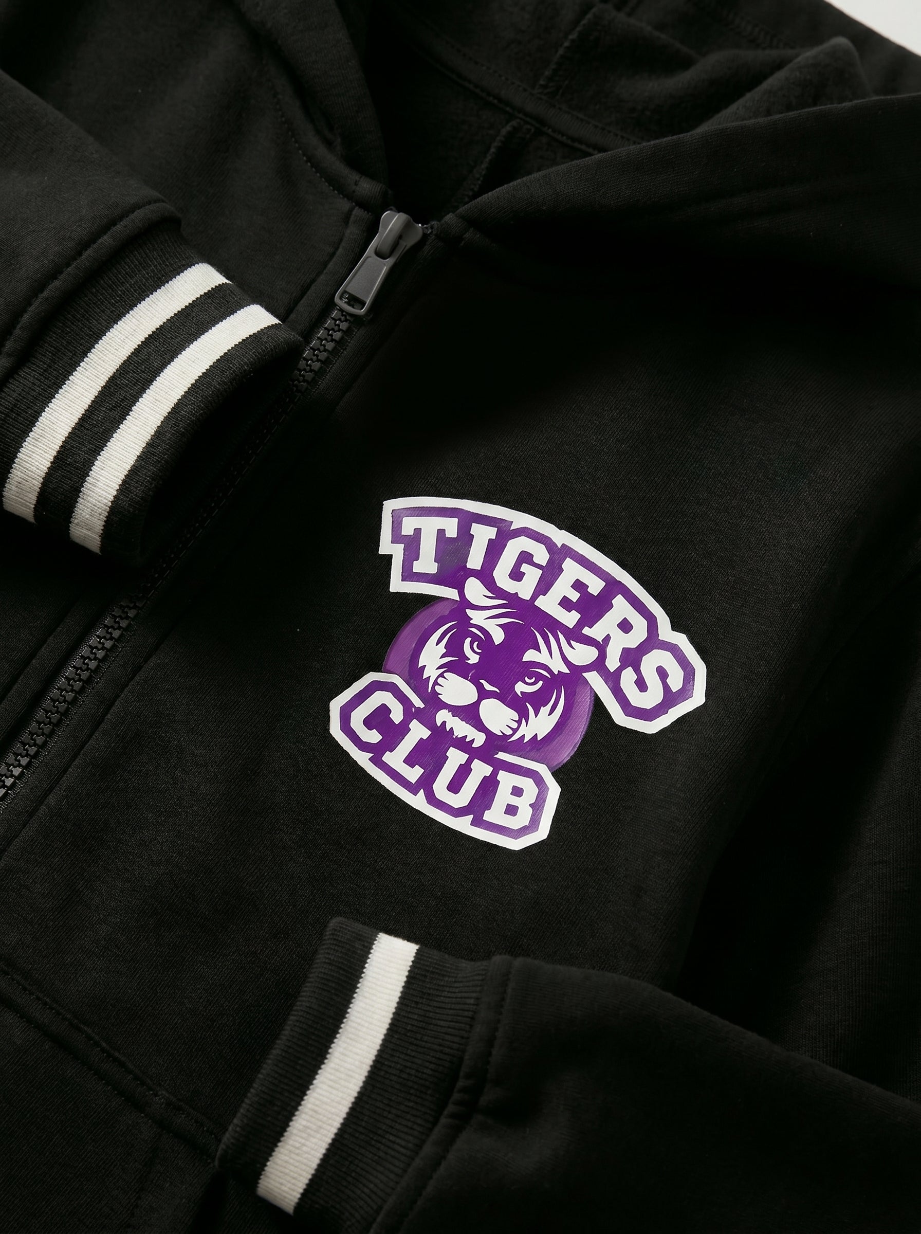 Tigers Club Mor Logolu Kapüşonlu Kolej Ceketi