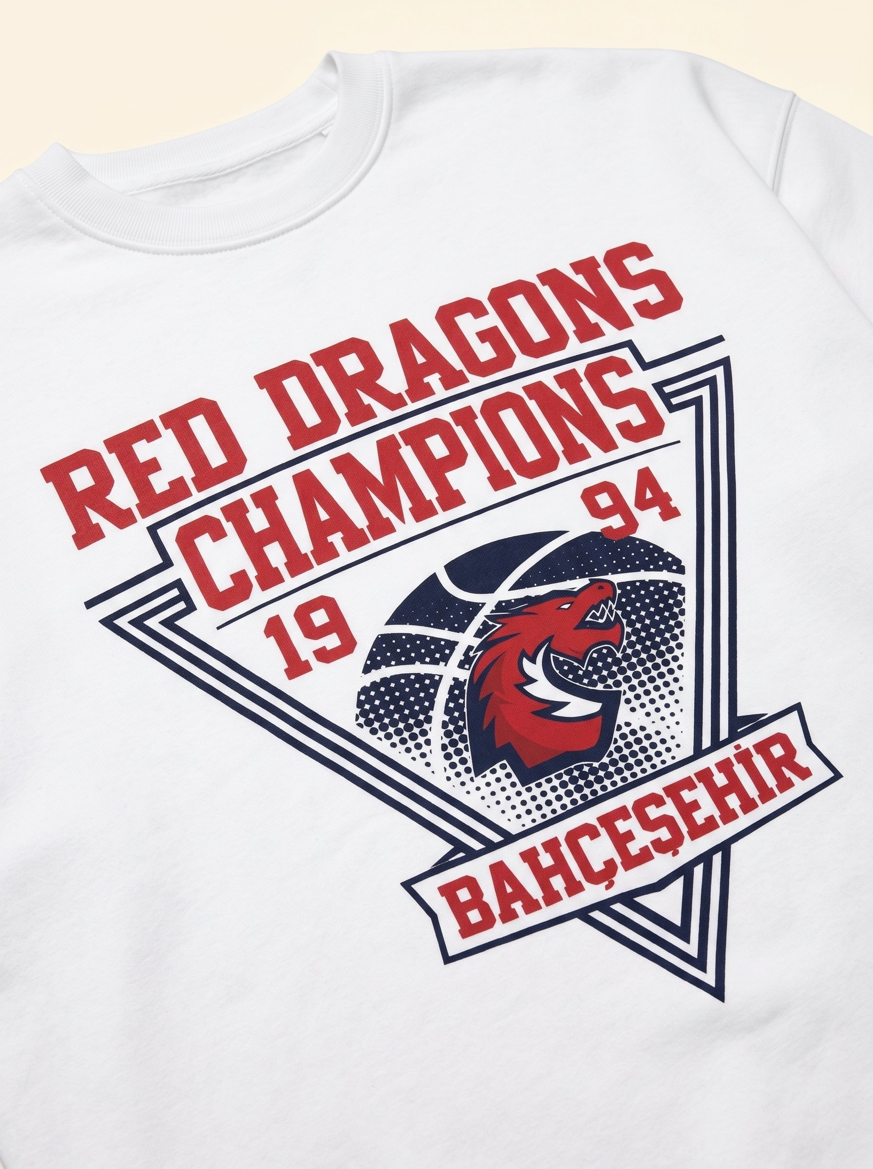 Bahçeşehir Red Dragons Beyaz Sweatshirt