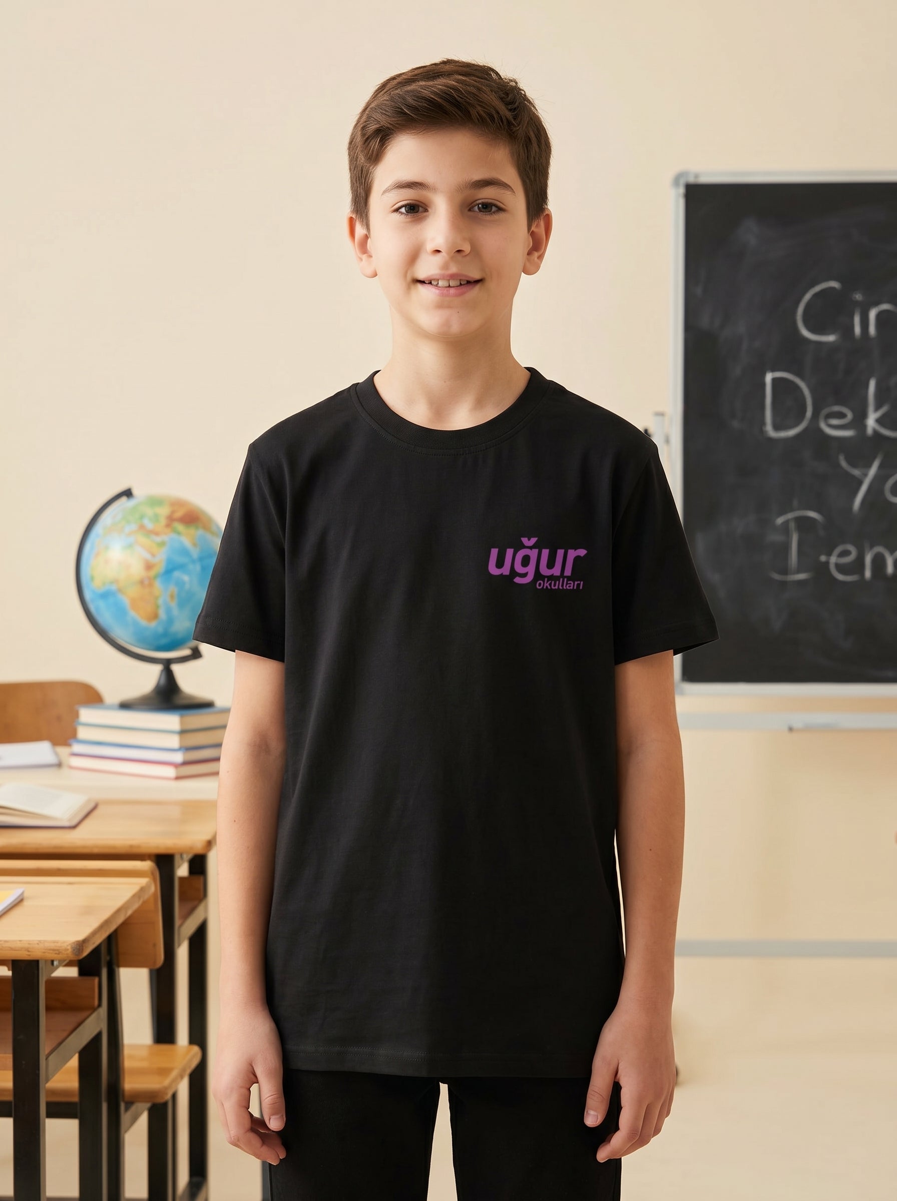 Uğur Okulları Logo Baskılı T-Shirt