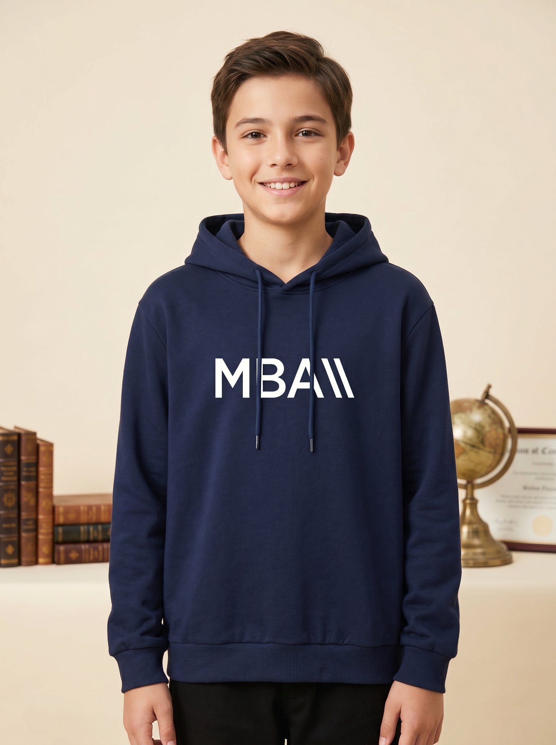 MBA Baskılı Kapüşonlu Sweatshirt
