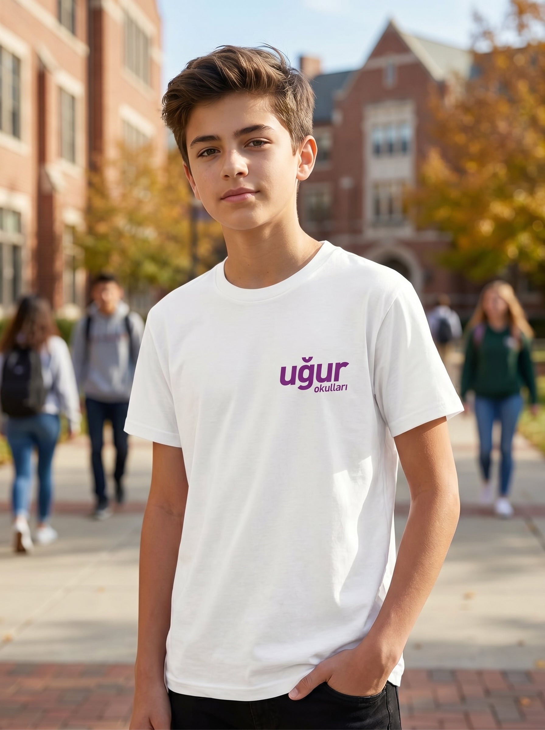 Uğur Okulları Logo Baskılı T-Shirt