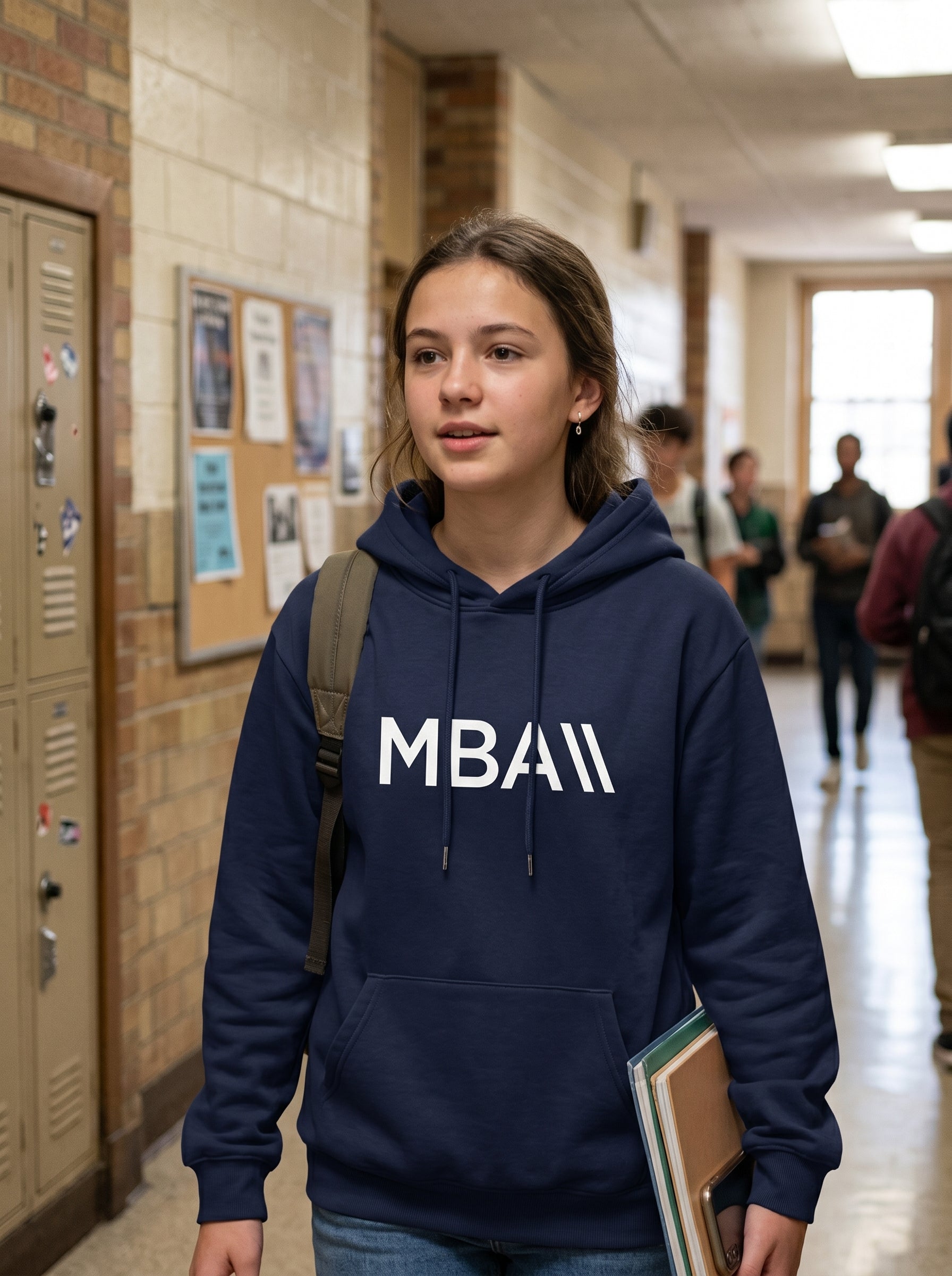MBA Baskılı Kapüşonlu Sweatshirt