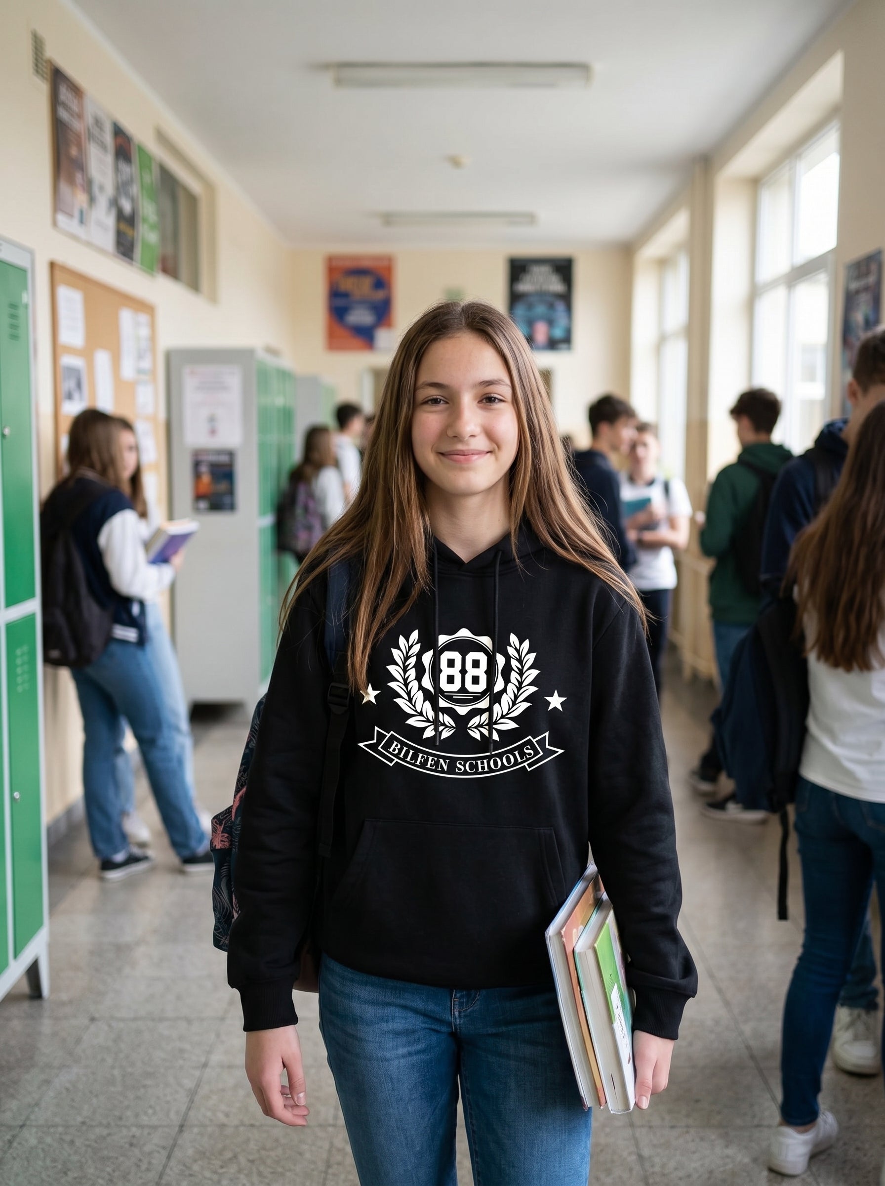 Bilfen Schools 88 Baskılı Kapüşonlu Sweatshirt