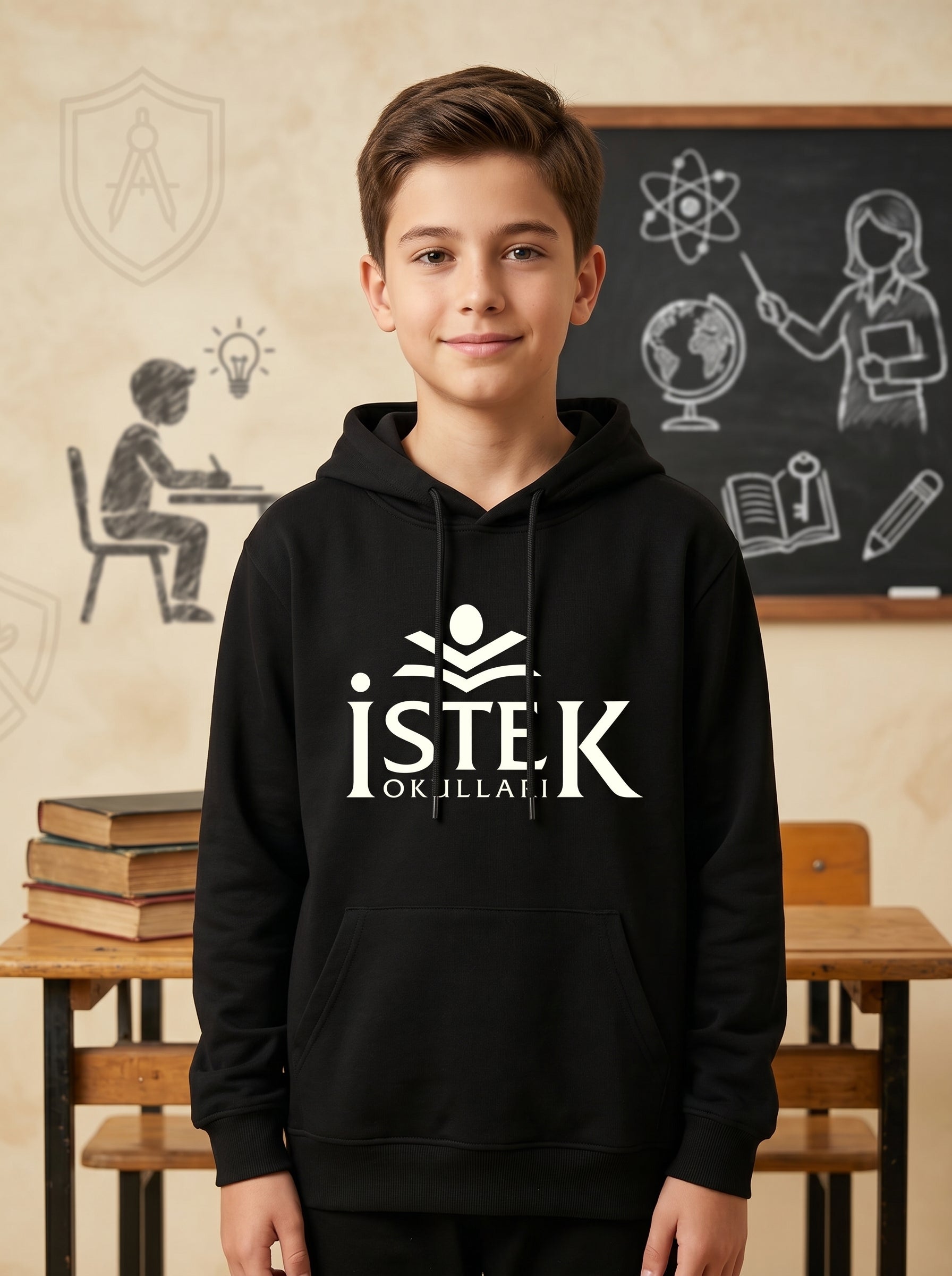 İstek Okulları Logo Baskılı Kapüşonlu Sweatshirt