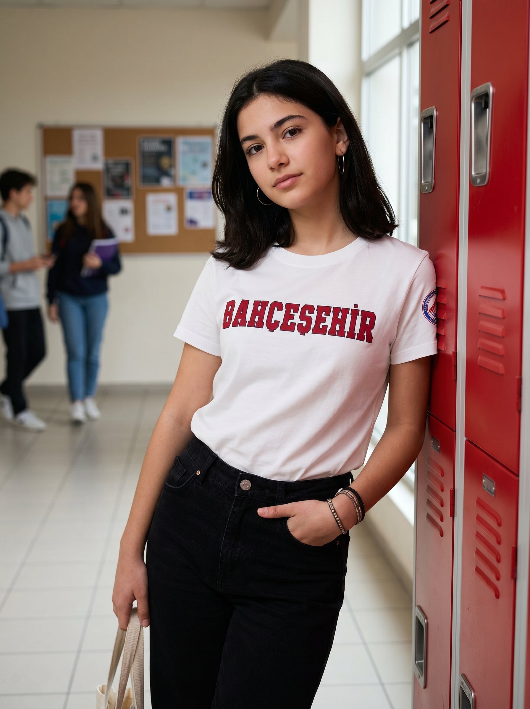 Bahçeşehir Kırmızı Logolu Beyaz T-Shirt