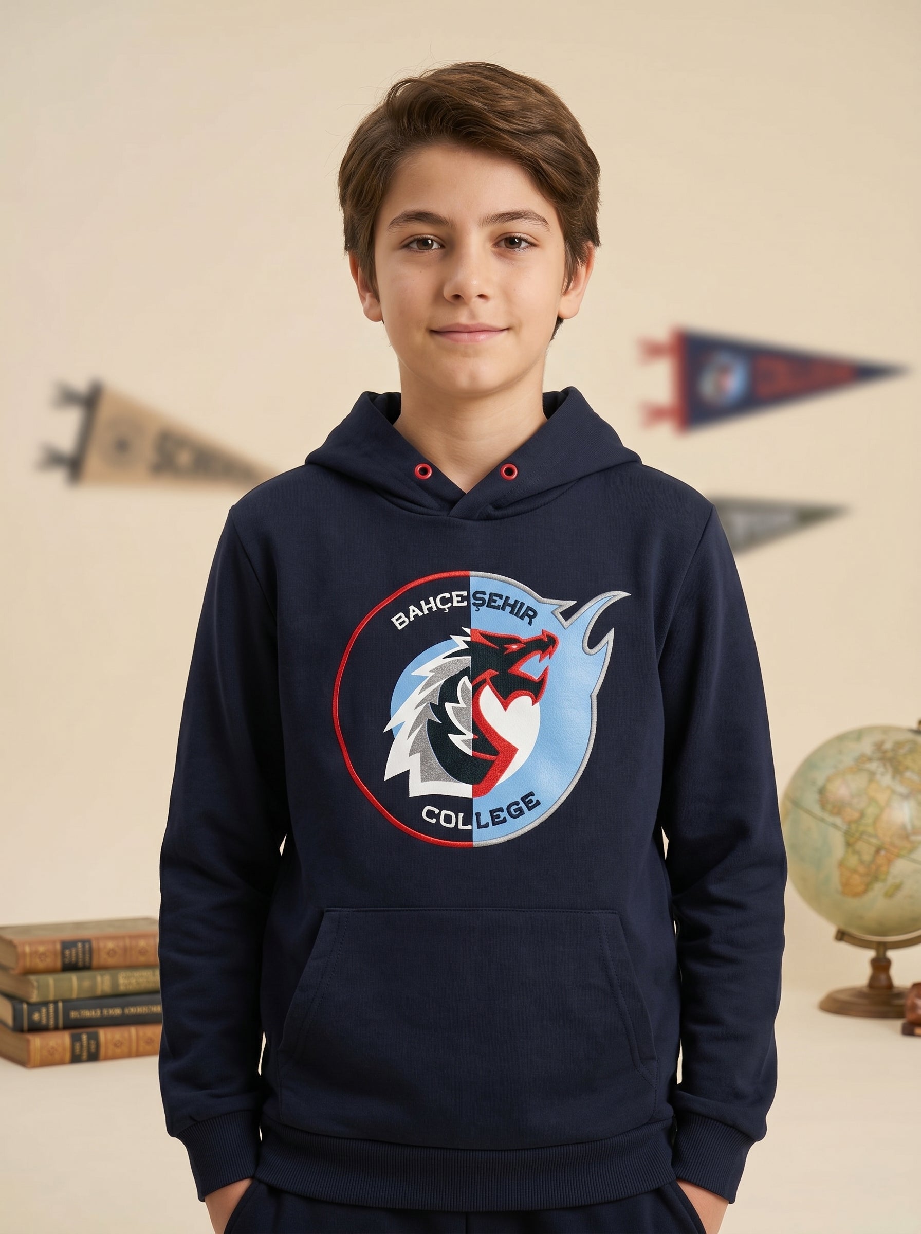Bahçeşehir Red Dragons Lacivert Kapşonlu Sweatshirt