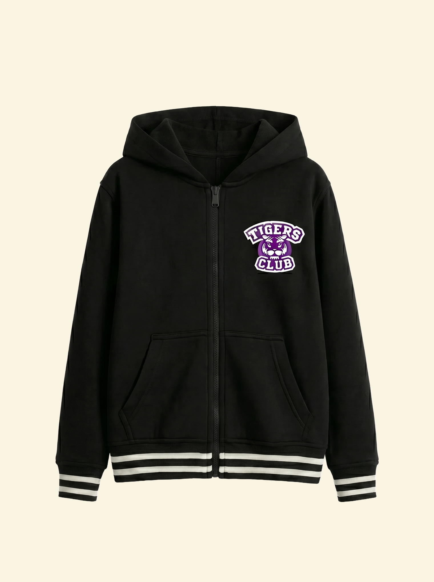 Tigers Club Mor Logolu Kapüşonlu Kolej Ceketi
