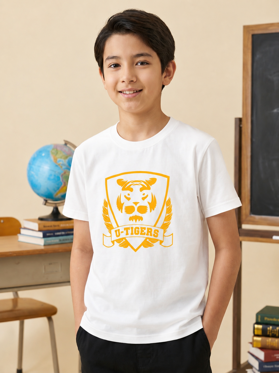 U-Tigers Logo Baskılı T-Shirt