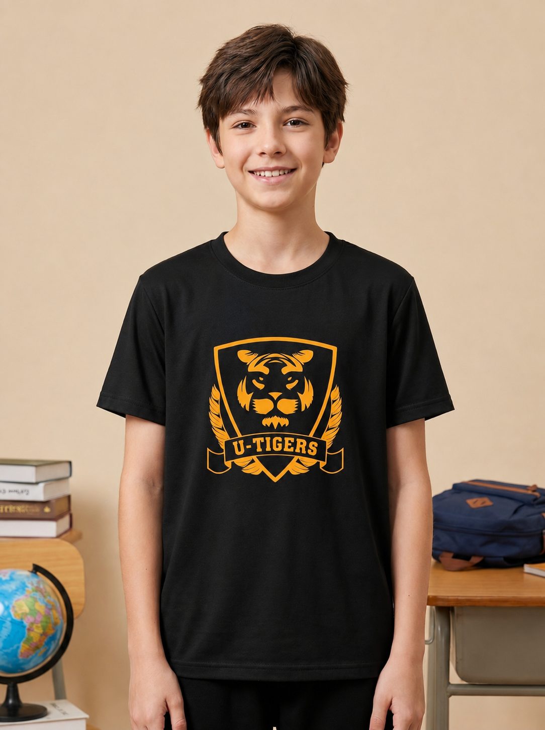 U-Tigers Logo Baskılı T-Shirt