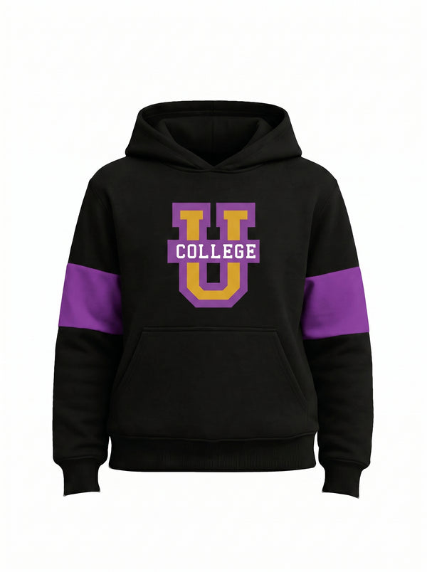 U-College Baskılı Kapüşonlu Sweatshirt
